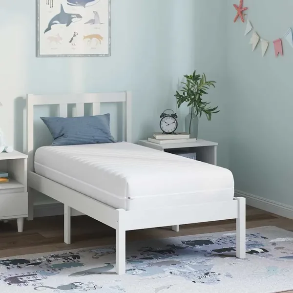 Matelas Blanc 70 x 140 cm Ressort ensaché