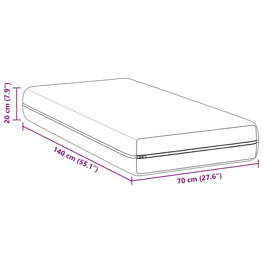 Matelas Blanc 70 x 140 cm Ressort ensaché - 8