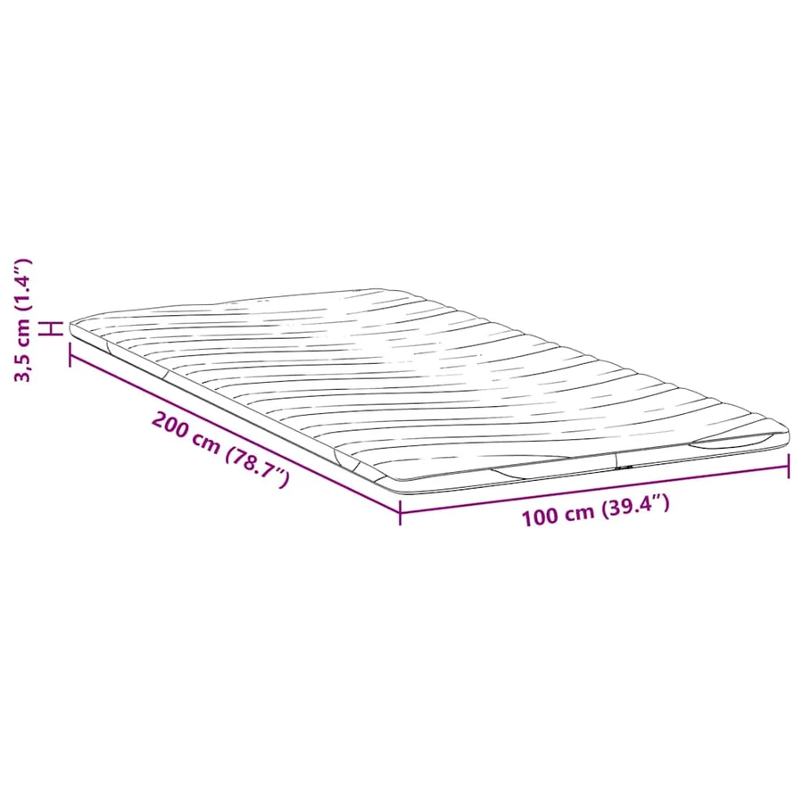 Surmatelas Blanc 100 x 200 cm Tissu en Tricot - 11