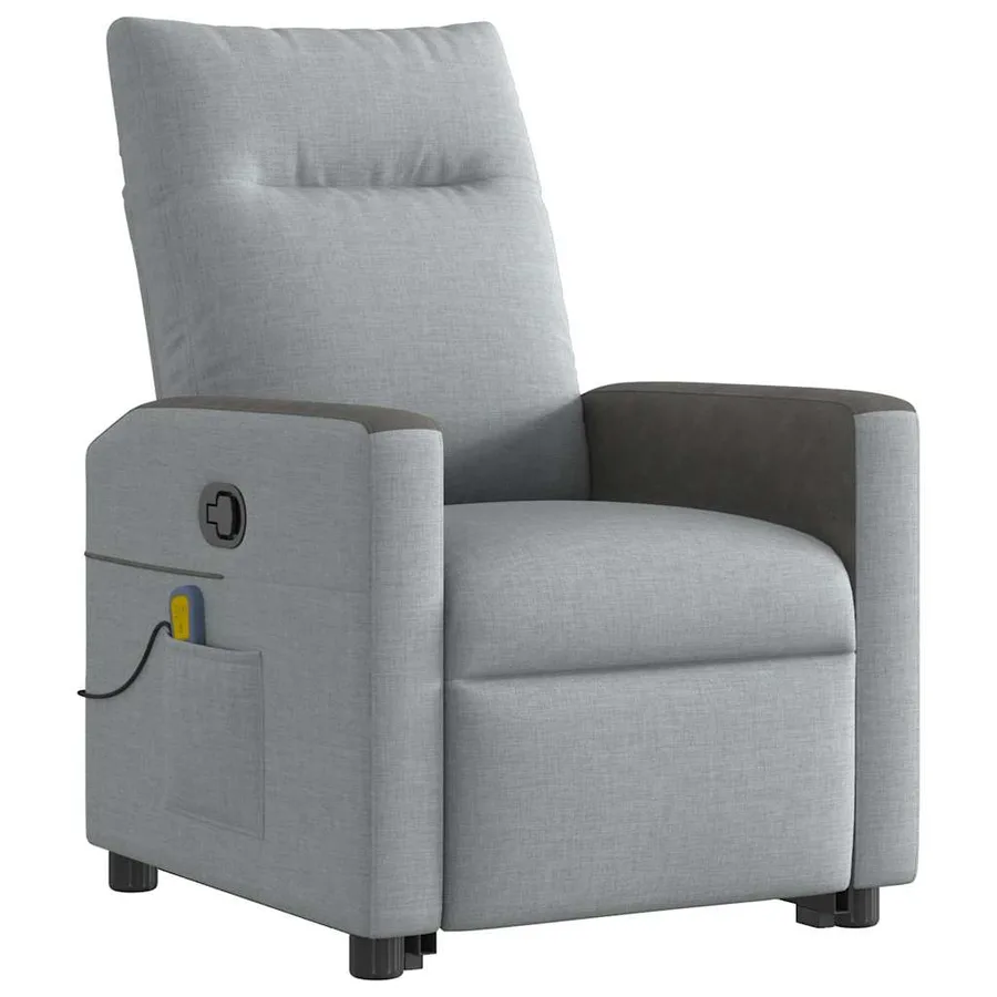 Fauteuil de massage inclinable Gris clair Tissu - 4