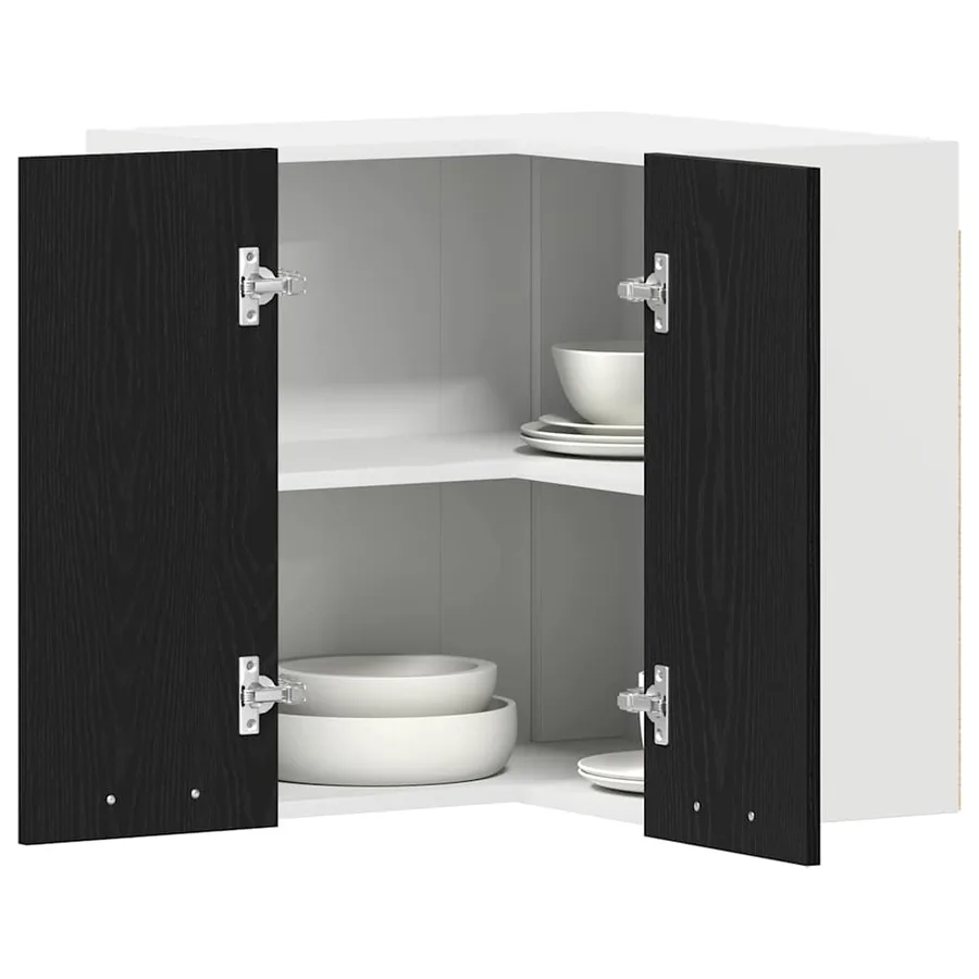 Armoire suspendue avec étagère Lyon Chêne noir 57 x 57 x 60 cm - 3