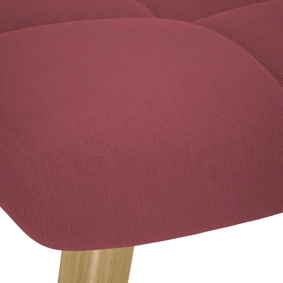 Chaise à bascule avec repose-pied Rouge bordeaux Tissu - 8