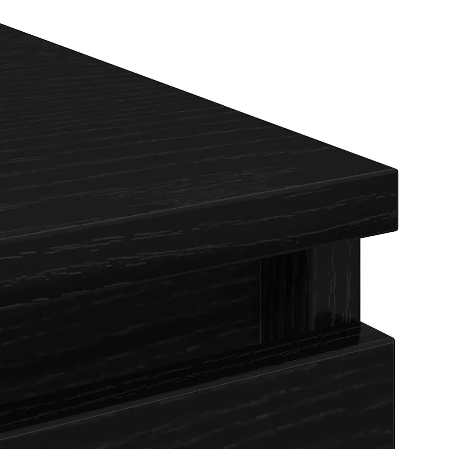 Buffet chêne noir 100x35x99 cm bois d'ingénierie - 9