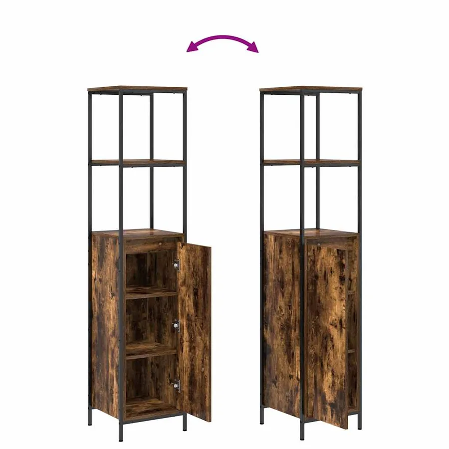 Ensemble de mobilier de salle de bain 3 pcs Chêne fumé - 10