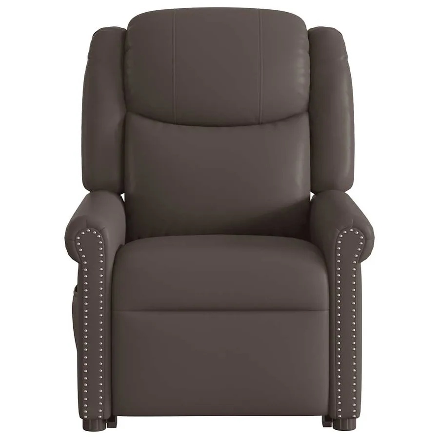 Fauteuil de massage inclinable marron brillant similicuir - 4