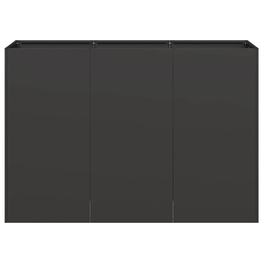 Jardinière noir 120x40x80 cm acier laminé à froid - 4
