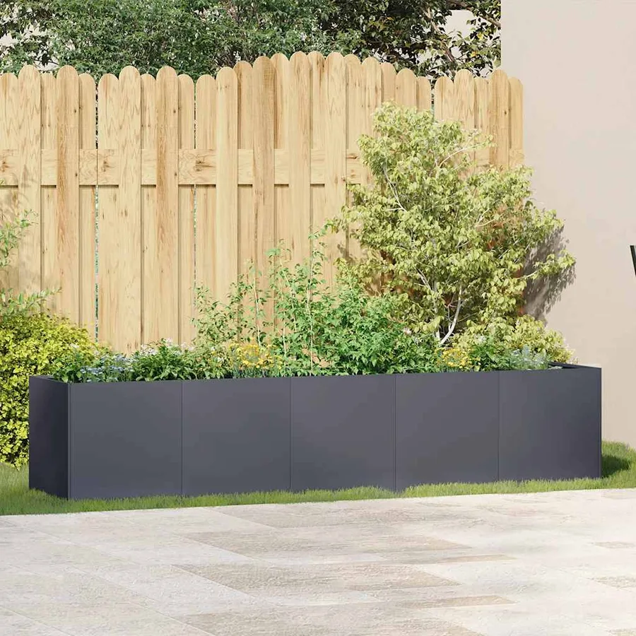 Jardinière Anthracite 200x40x40 cm Acier laminé à froid - 3