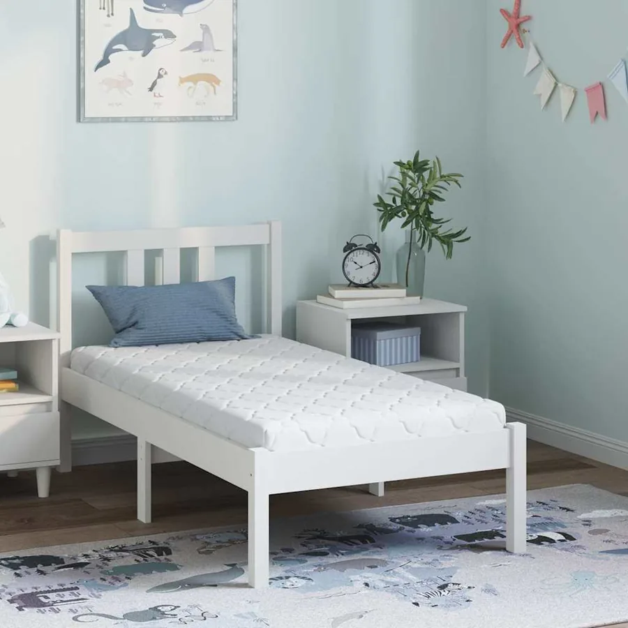 Matelas Blanc 60 x 120 cm Tissu jacquard