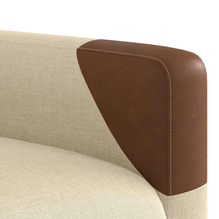Fauteuil de massage inclinable Crème Tissu - 10