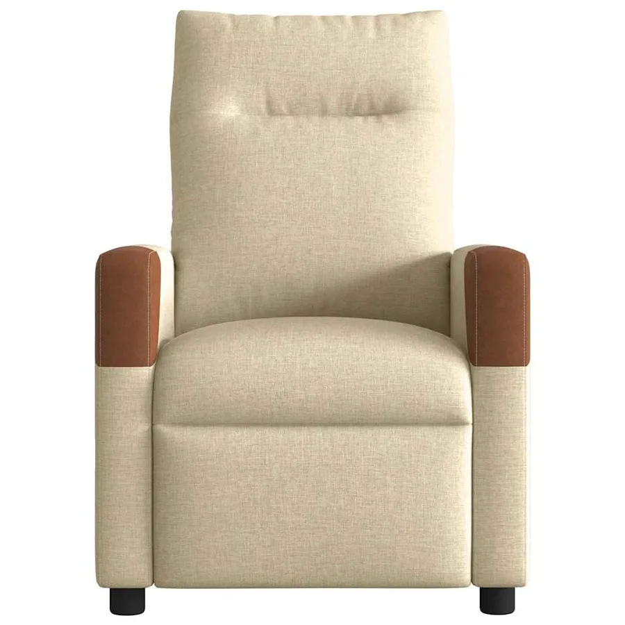 Fauteuil de massage inclinable Crème Tissu - 3