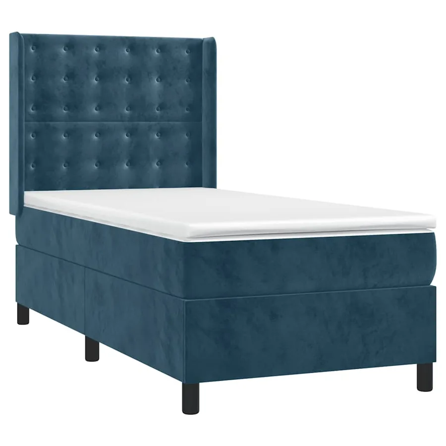 Sommier à lattes de lit matelas et LED Bleu foncé 100x200 cm - 3