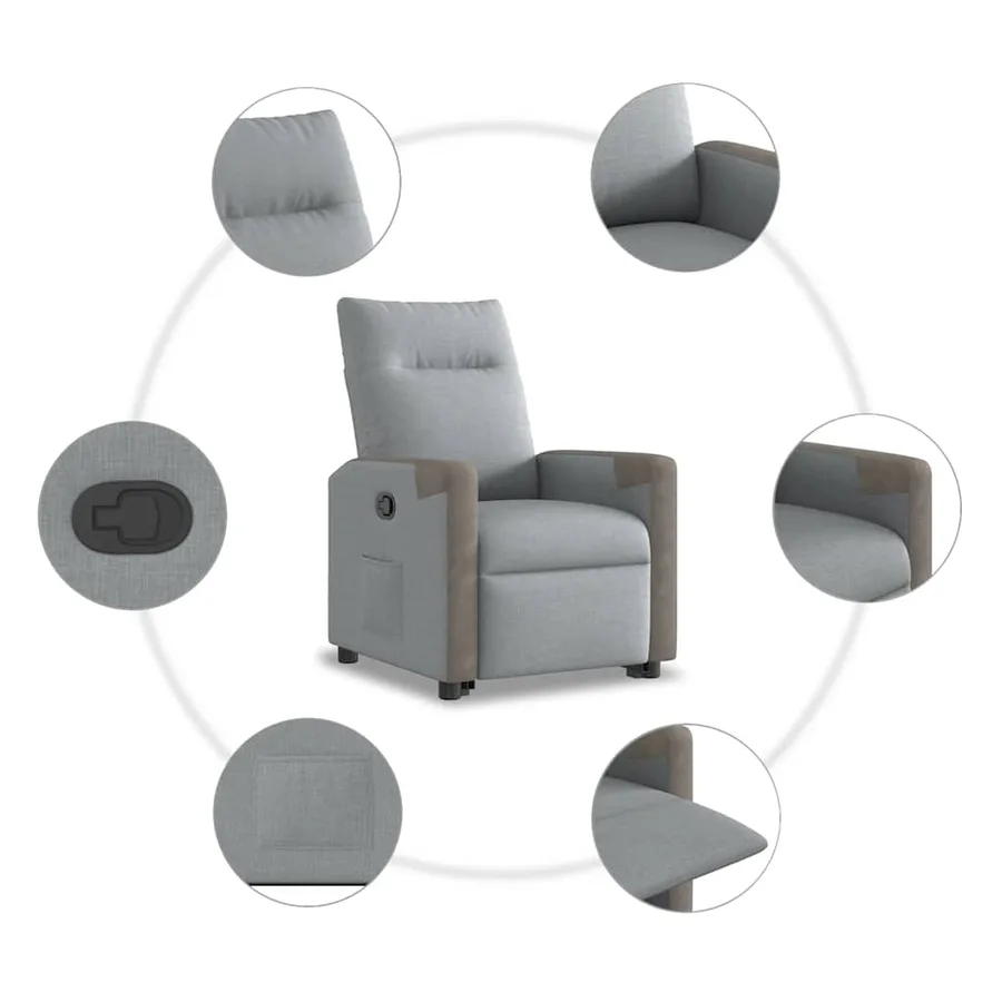 Fauteuil inclinable Gris clair Tissu - 13