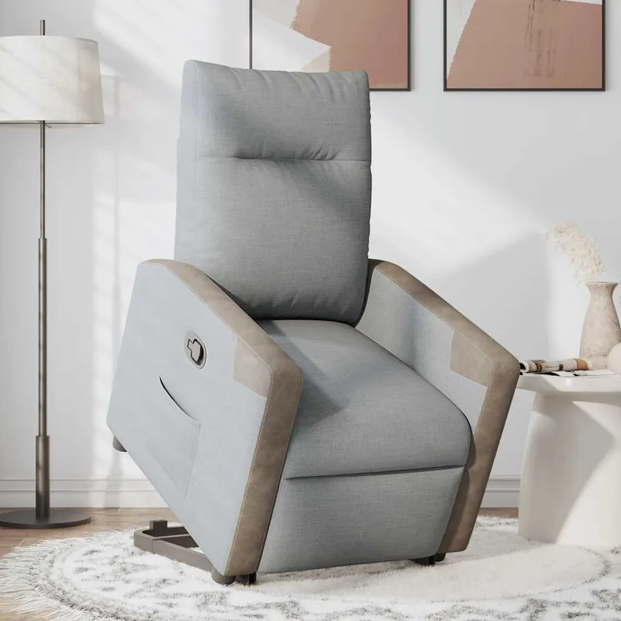 Fauteuil inclinable Gris clair Tissu - 3