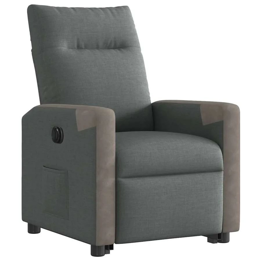 Fauteuil inclinable électrique gris foncé tissu - 4
