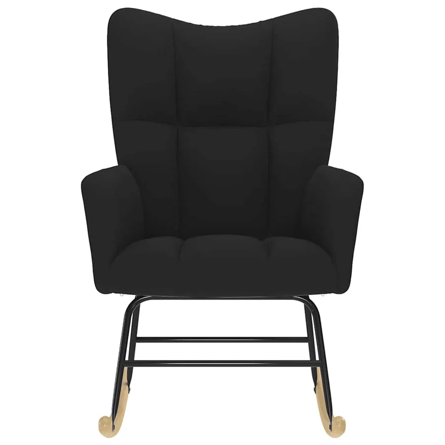 Chaise à bascule Noir Tissu - 3