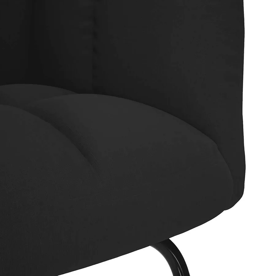 Chaise à bascule Noir Tissu - 6