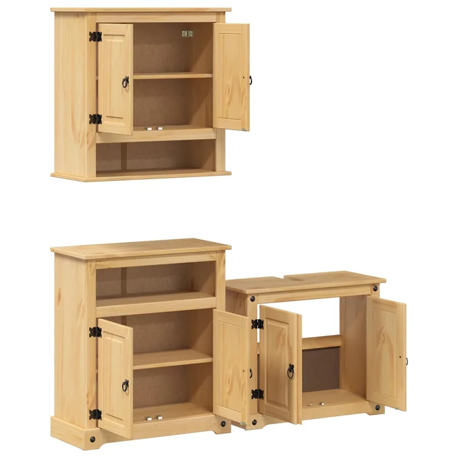 Ensemble de meubles salle de bain 3 pcs Corona bois pin massif - 4