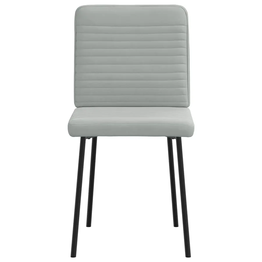 Chaises à manger lot de 2 Gris clair Velours - 4
