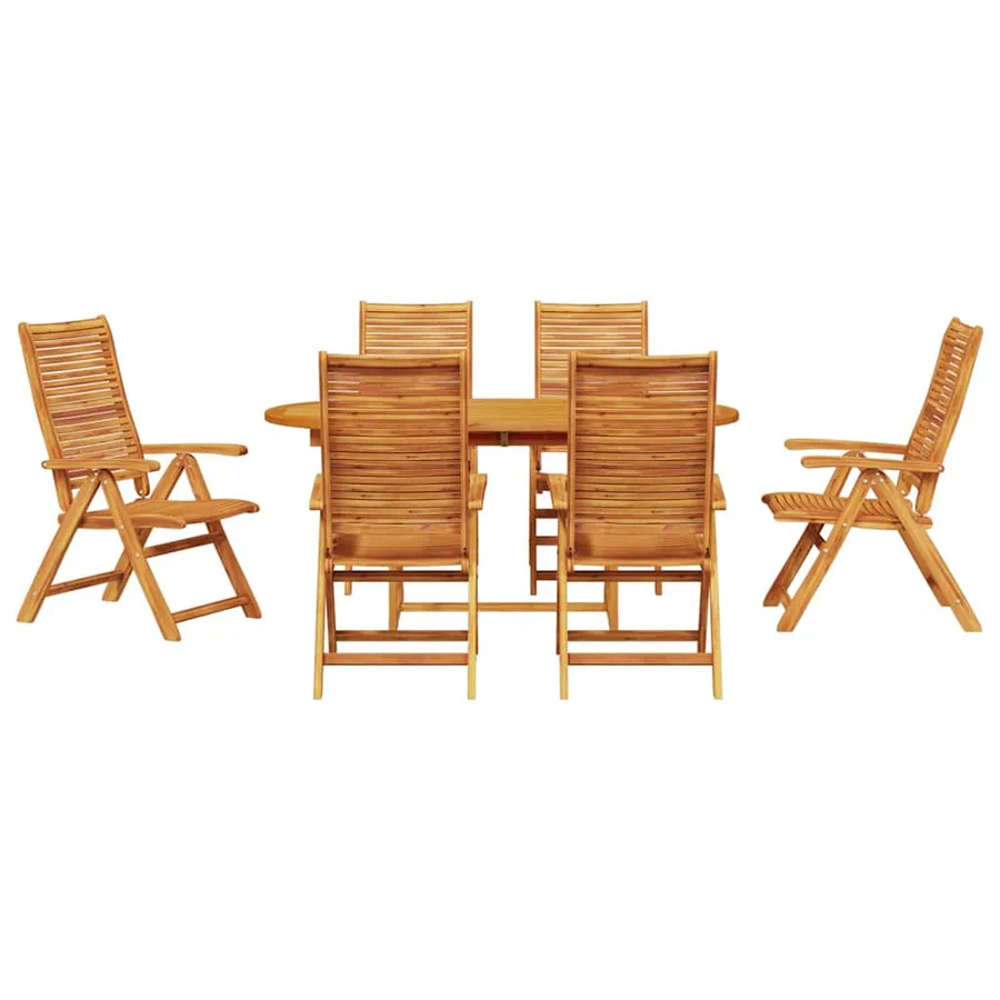 Ensemble de salle à manger pour jardin 7 pcs Marron - 7