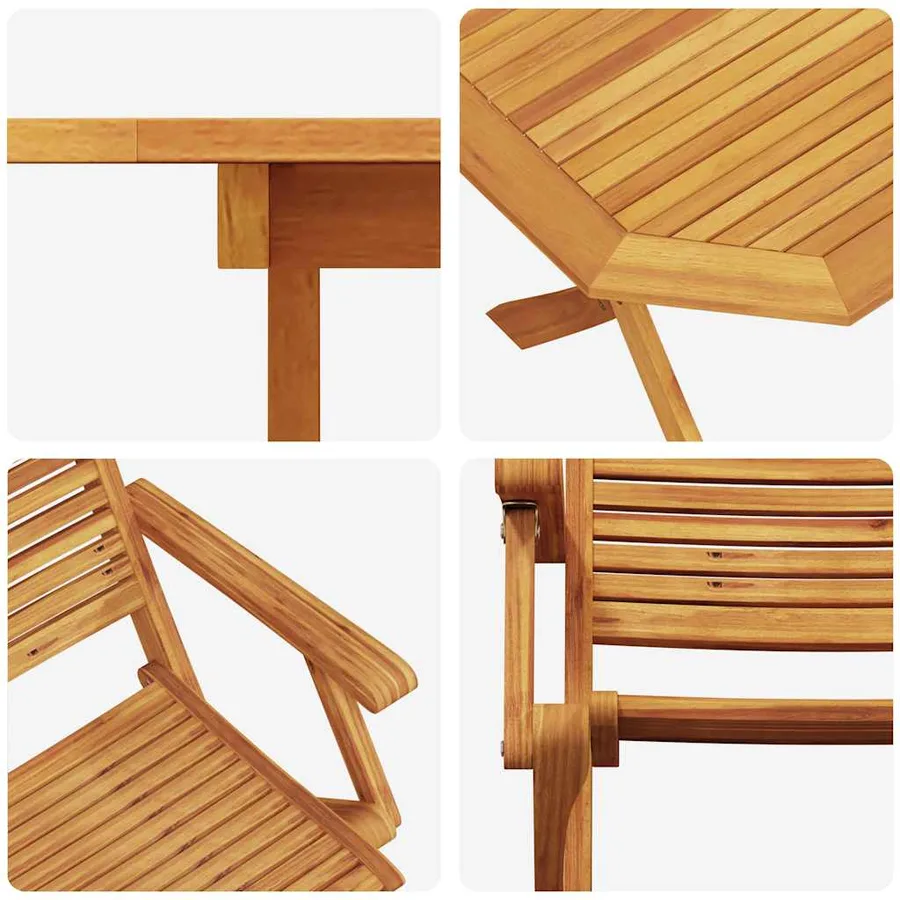 Ensemble de salle à manger pour jardin 5 pcs Marron - 11