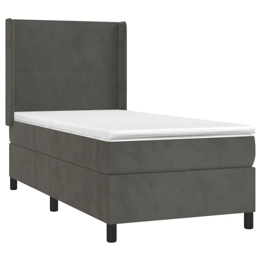 Sommier à lattes de lit matelas LED Gris foncé 90x200cm Velours - 4