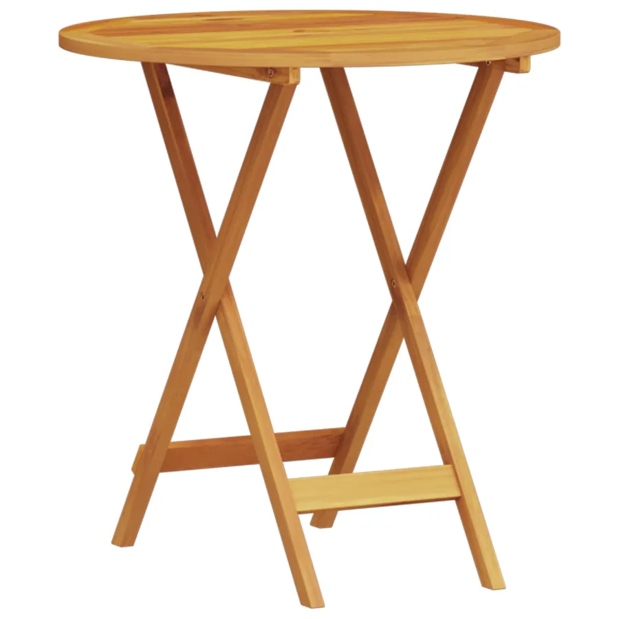 Ensemble bistro pliant 3 pcs Marron Bois d'Acacia Massif - 5
