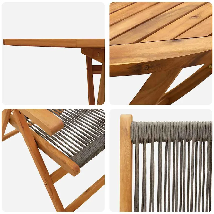 Ensemble de salle à manger pour jardin 5 pcs Gris - 10