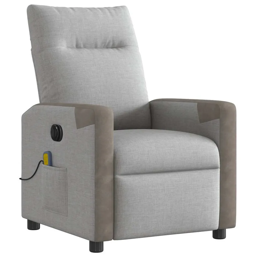 Fauteuil de massage inclinable électrique gris nuage tissu - 5