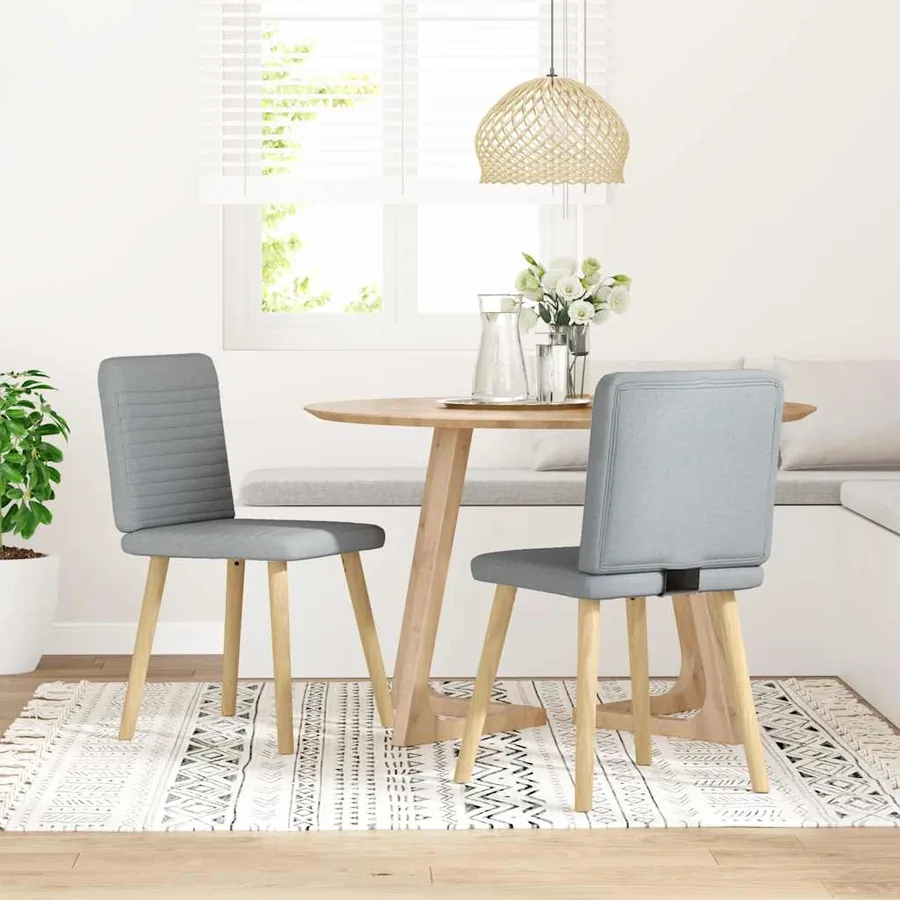 Chaises à manger lot de 2 gris clair tissu - 2