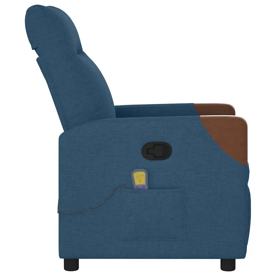 Fauteuil inclinable de massage Bleu Tissu - 4