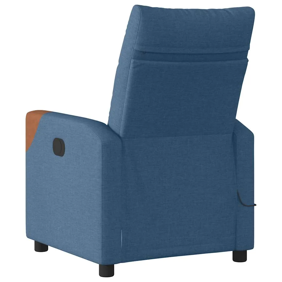 Fauteuil inclinable de massage électrique Bleu Tissu - 7