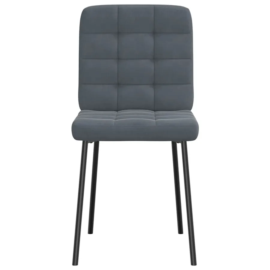 Chaises à manger lot de 2 Gris foncé Velours - 4