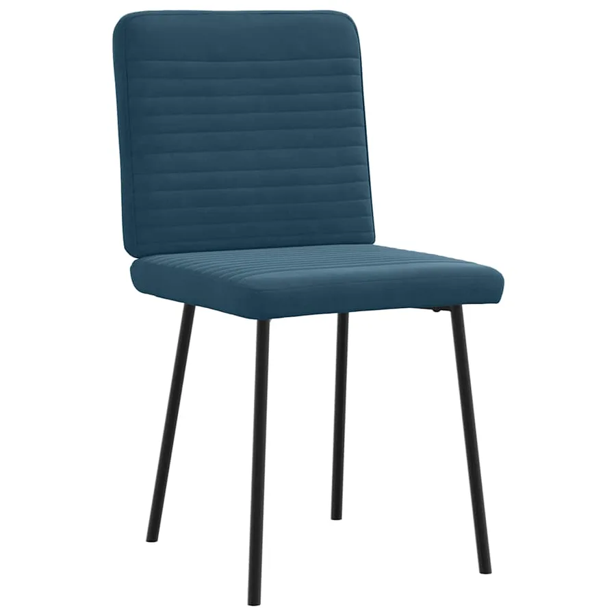 Chaises à manger lot de 6 bleu velours - 3