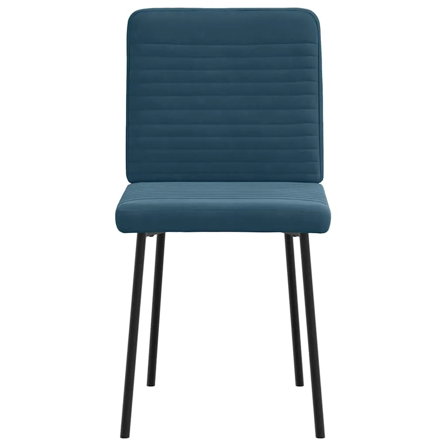 Chaises à manger lot de 6 bleu velours - 4