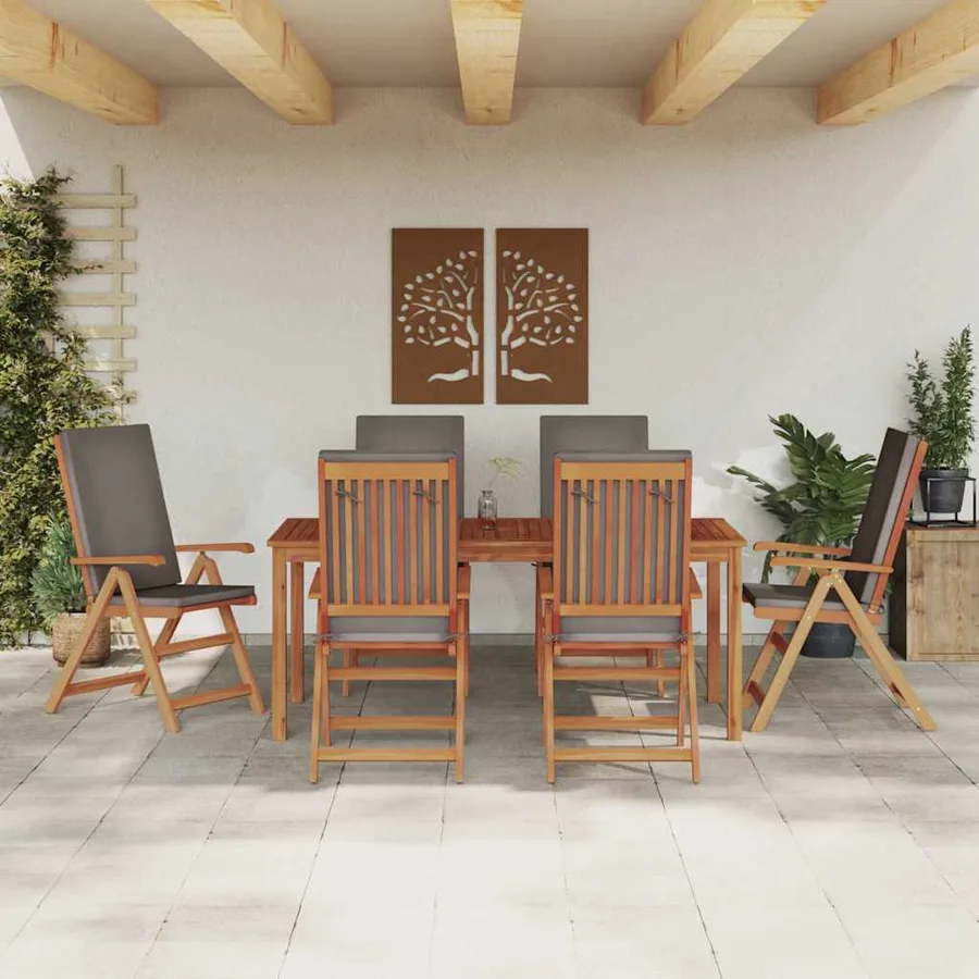 Chaise de jardin 6 pcs Marron et gris 57 x 71,5 x 104 cm - 3