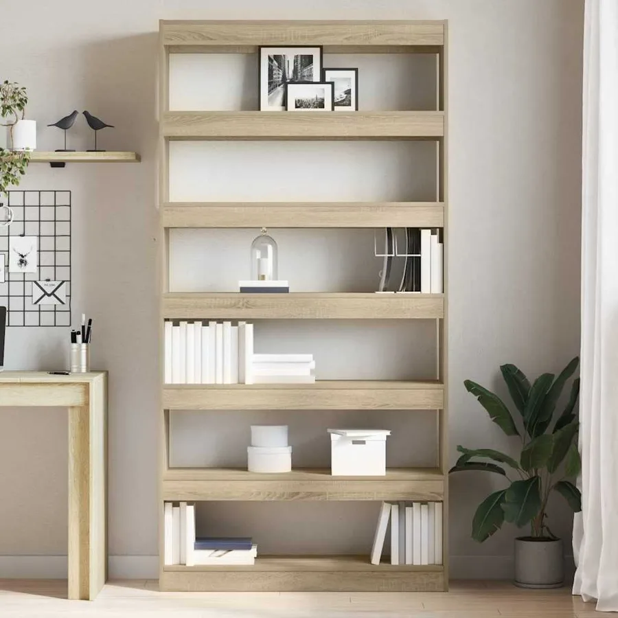 Bibliothèque Chêne Sonoma 100 x 30 x 198 cm Bois d'ingénierie - 4