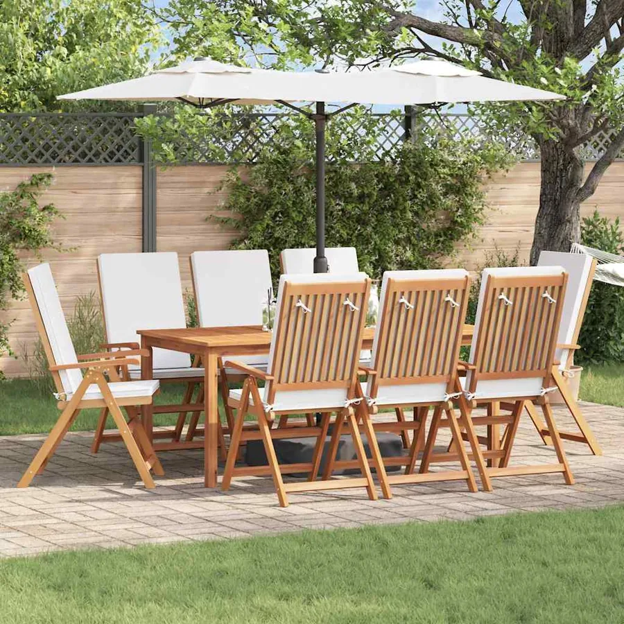 Chaise de jardin 8 pcs Marron et blanc 57 x 71,5 x 104 cm