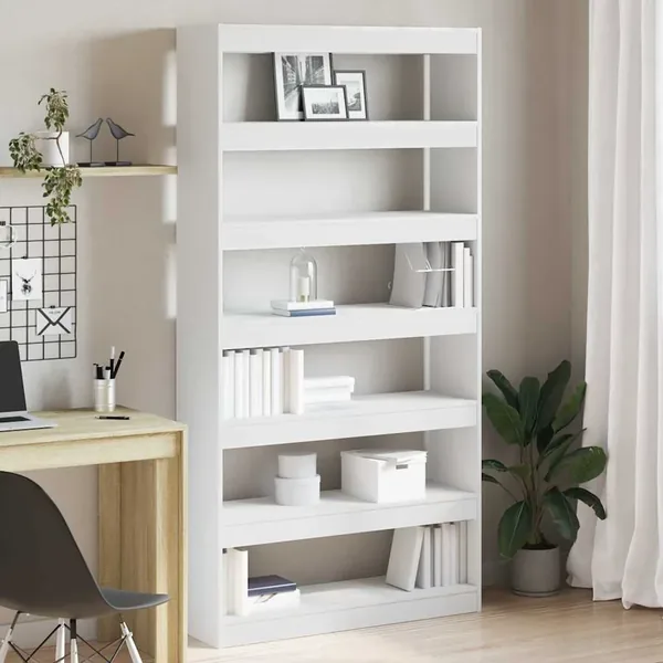 Bibliothèque Blanc 100 x 30 x 198 cm Bois d'ingénierie