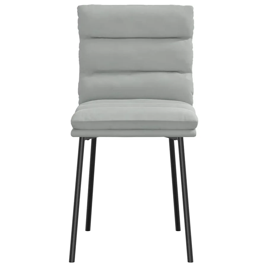 Chaises à manger lot de 2 Gris clair Velours - 4