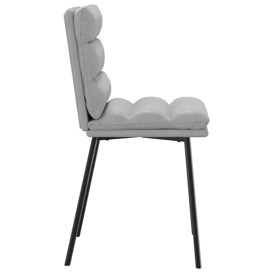 Chaises à manger lot de 2 Gris clair Velours - 5