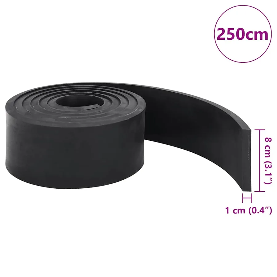 Bordure en caoutchouc de chasse-neige noir 250x8x1 cm - 7