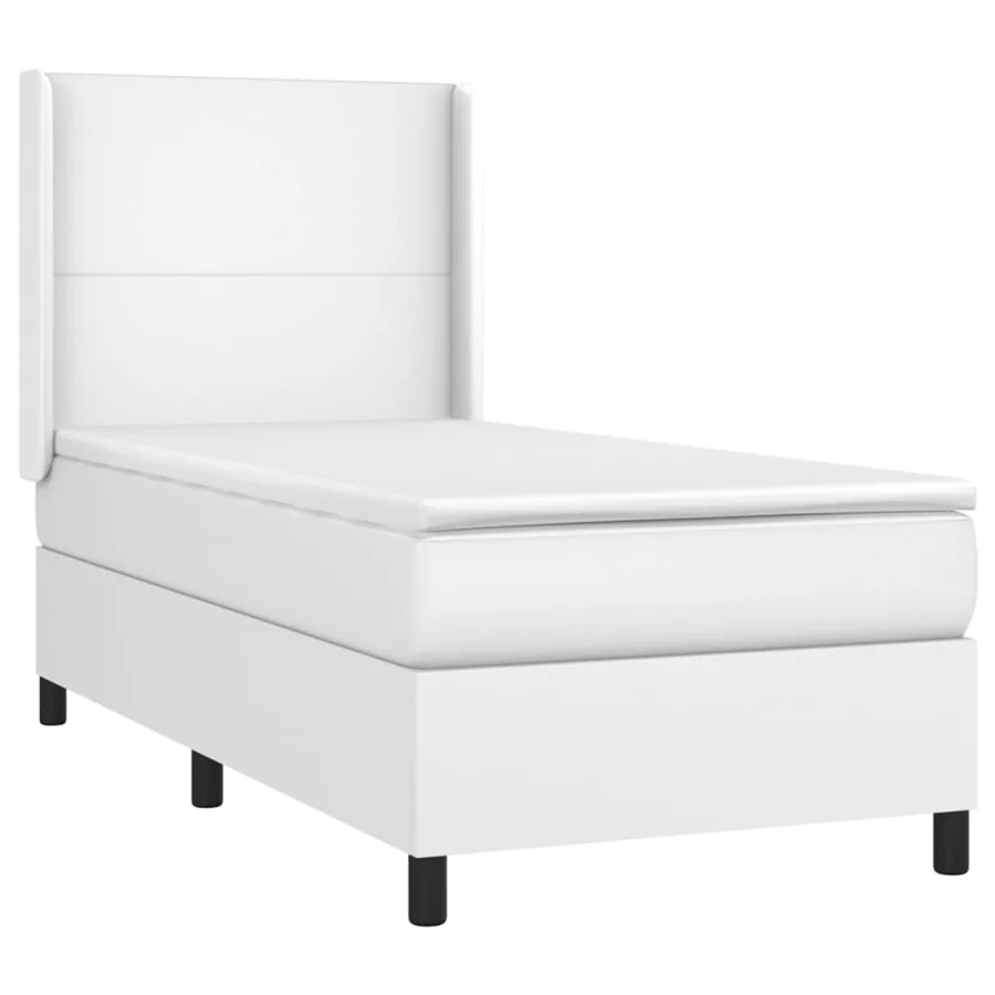 Sommier à lattes de lit matelas LED Blanc 90x200cm Similicuir - 4