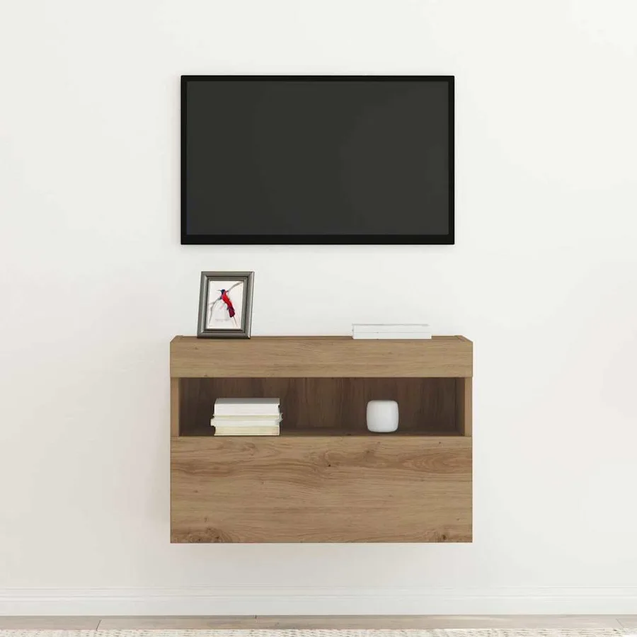 Meuble TV mural 60 x 30 x 40 cm chêne artisanal - 5