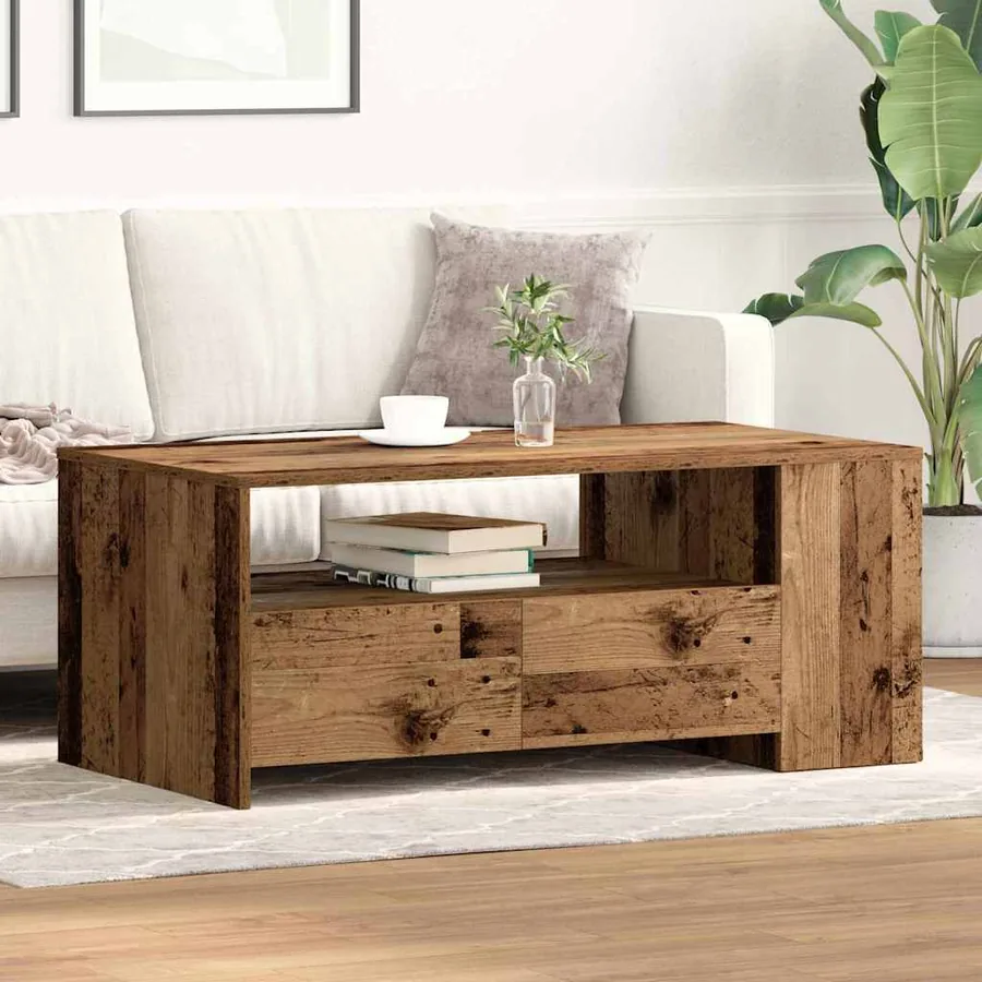 Table basse Bois Ancien 102 x 55 x 43,5 cm Bois d'ingénierie
