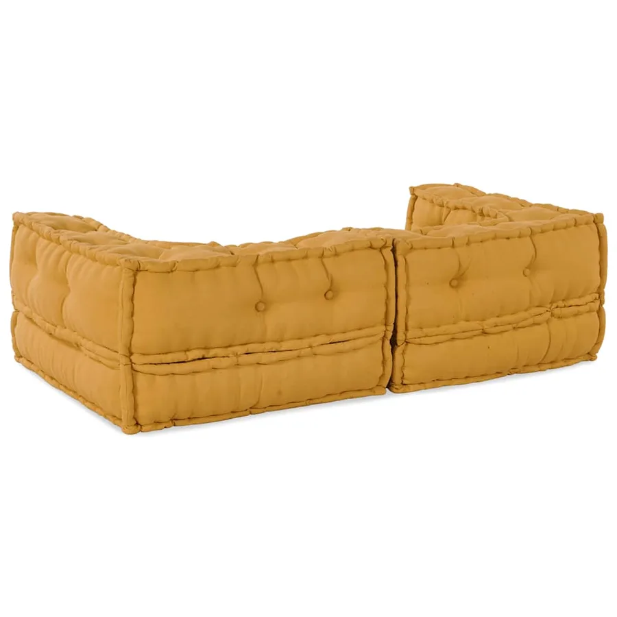 Canapé modulable 2 places jaune 140x70x36 cm en tissu - 6