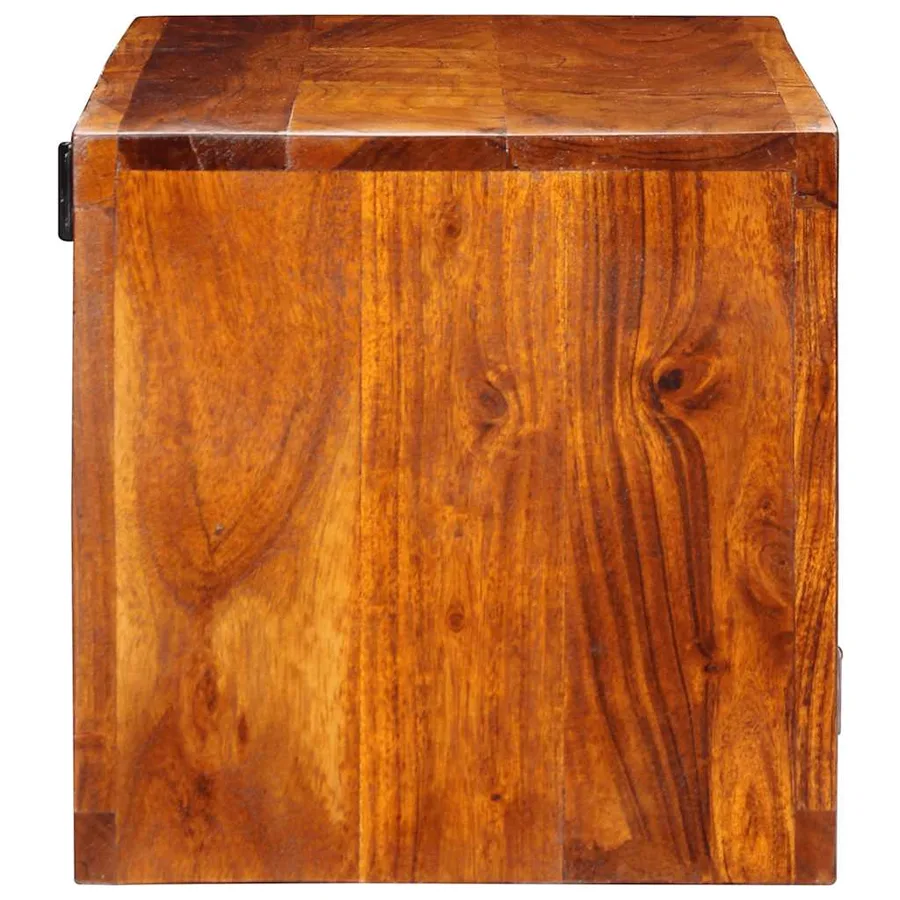 Meuble TV mural multicolore 90x30x30 bois massif d'acacia - 6