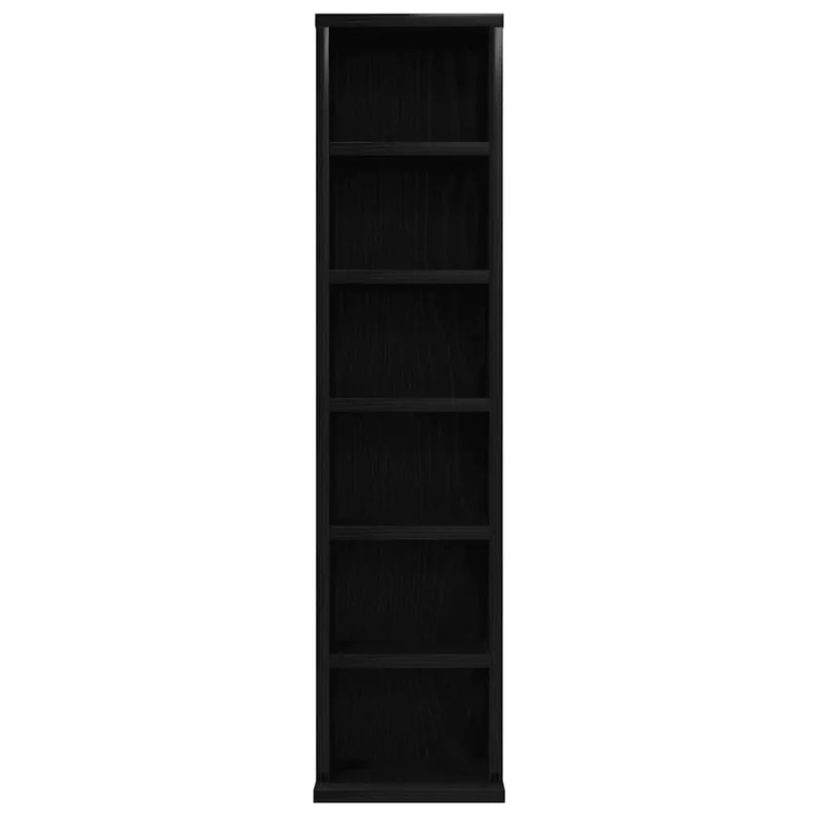 Armoire à CD chêne noir 21x20x88 cm bois d'ingénierie - 5