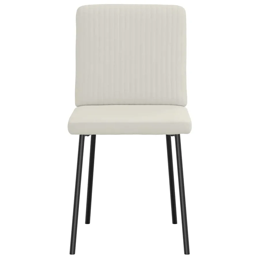 Chaises à manger lot de 4 Crème Velours - 3