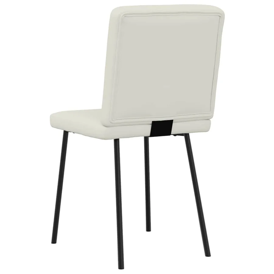 Chaises à manger lot de 4 Crème Velours - 6