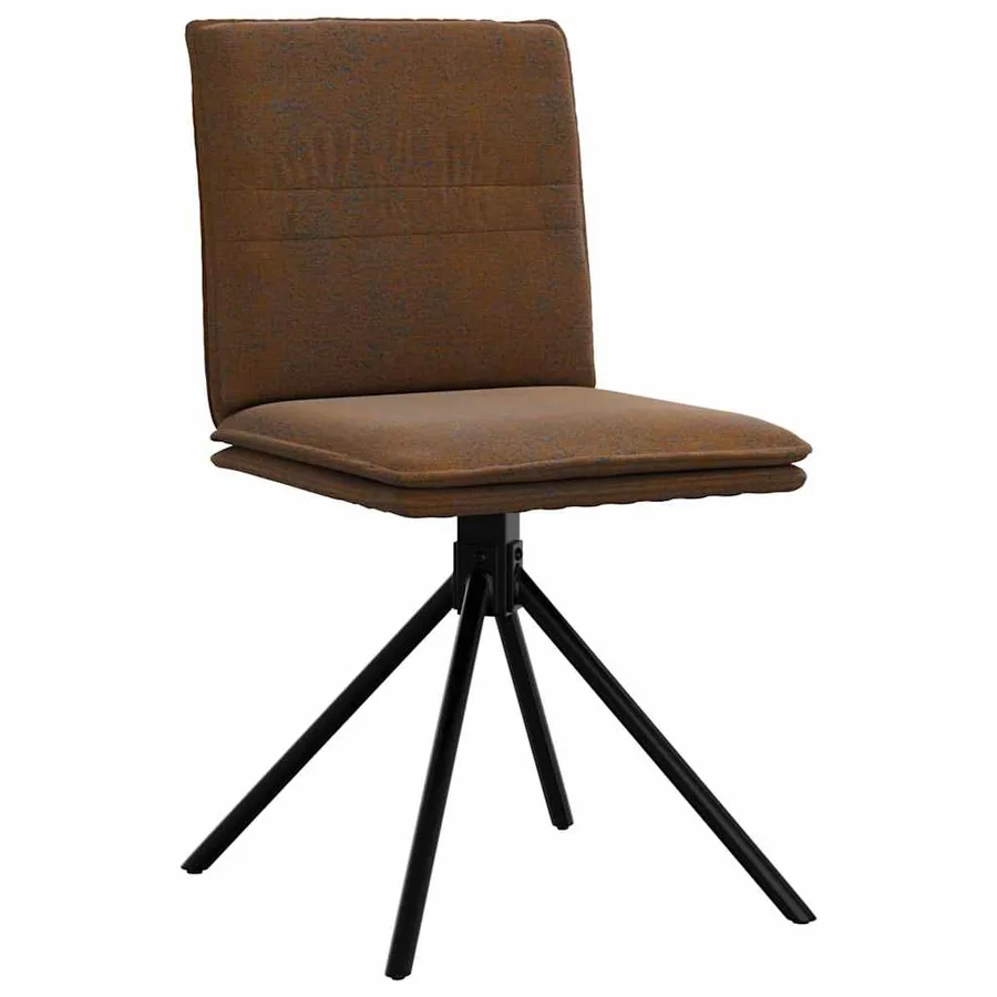Chaises à manger lot de 4 marron similicuir daim - 3